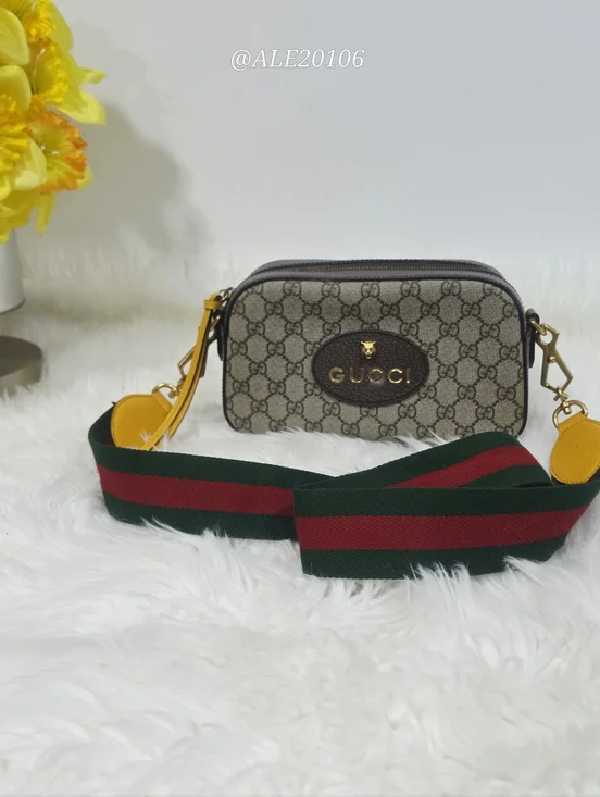 Gucci Supreme Camera Messenger Bag Brown GG Canvas Crossbody Unisex - Picture 1 of 16